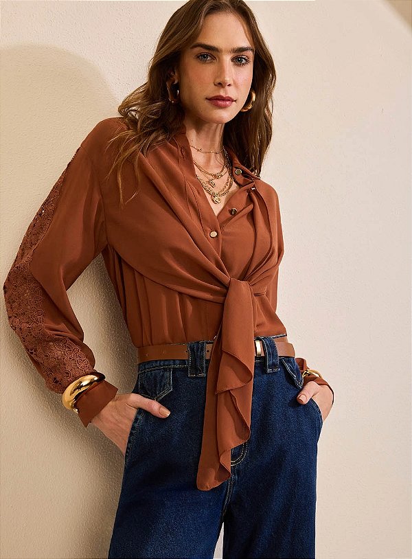 Camisa Entremeio Bordado