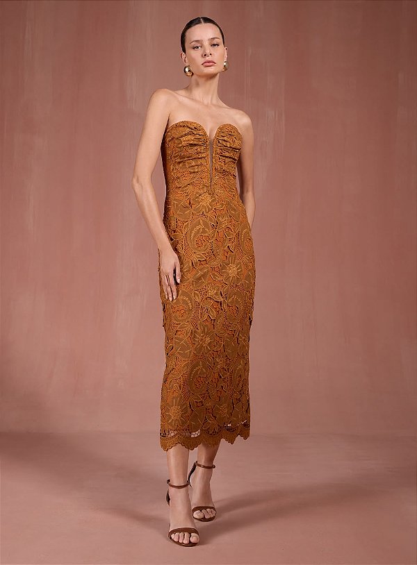 Vestido Tomara Que Caia Bordado Floral