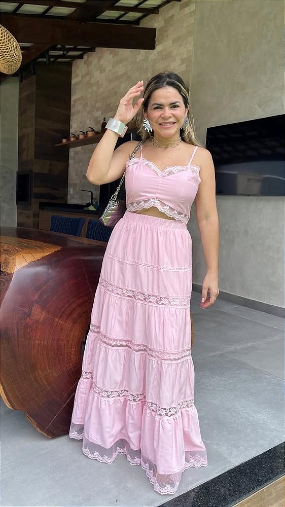 Conjunto Seda com Renda