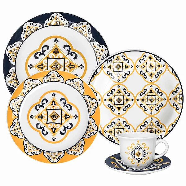 Jogo de Jantar e Chá 30 Peças Floreal São Luís