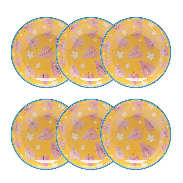 Jogo de 6 Pratos Fundos 21 Cm Coup Colorê