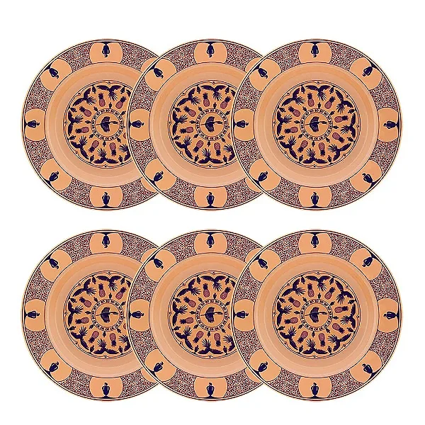 Jogo de 6 Pratos Fundos 23,5 Cm Cerâmicas Gomes