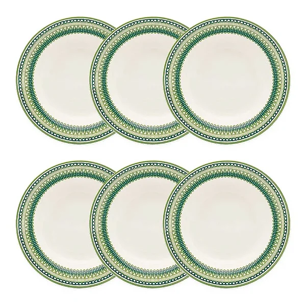 Jogo de 6 Pratos Fundos 21,5 Cm Donna Campestre