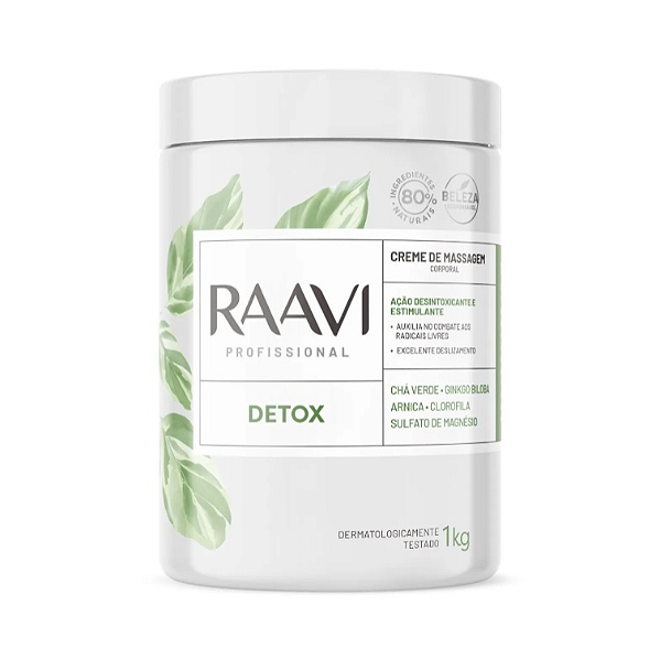 Creme de massagem corporal Detox 1kg - Raavi