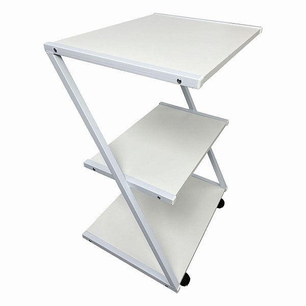 Mesa Carrinho Auxiliar Em Z Metalica 3 Prateleiras - Salus