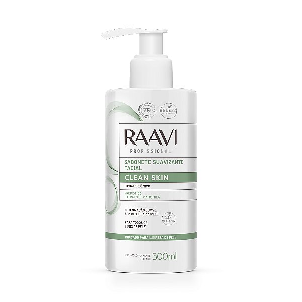 Sabonete Suavizante Facial Clean Skin 500ml - Raavi