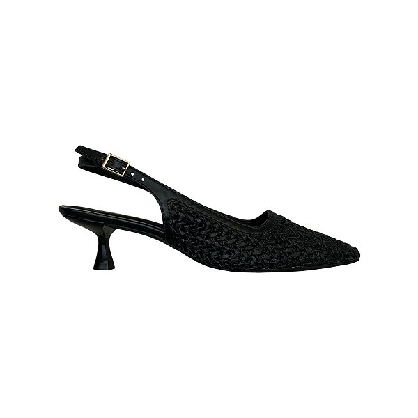 SCARPIN WINKLER SLINGBACK  FEMININA PRETA