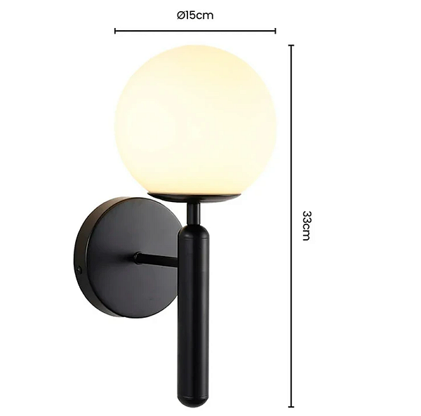 Arandela Basic Sky 3123 ar preto com dourado