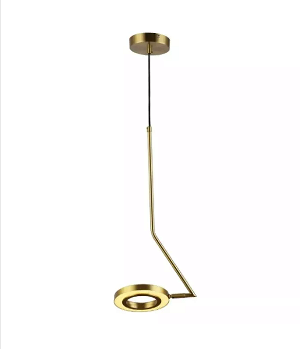 Pendente LED Ego 3000K 10W Bivolt (A) 50cm x (P) 24cm Metal e Acrílico Dourado - Skylight SKY-3096