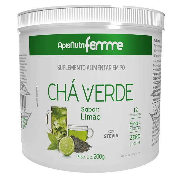 🍋 Chá Verde Solúvel Sabor Limão Femme 200g – ApisNutri