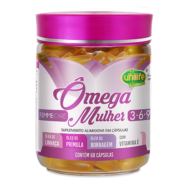 Ômega Mulher 3-6-9 Femme Care em cápsulas 1000 mg | Unilife