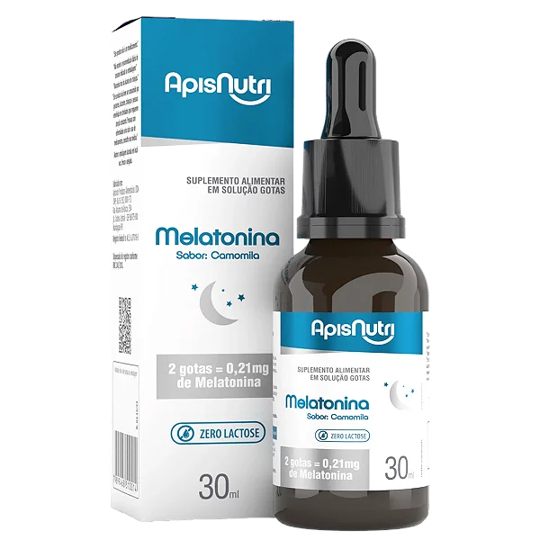 Melatonina Gotas 30ml Sabor Camomila Alta Concentração 0,21mg por Porção - ApisNutri