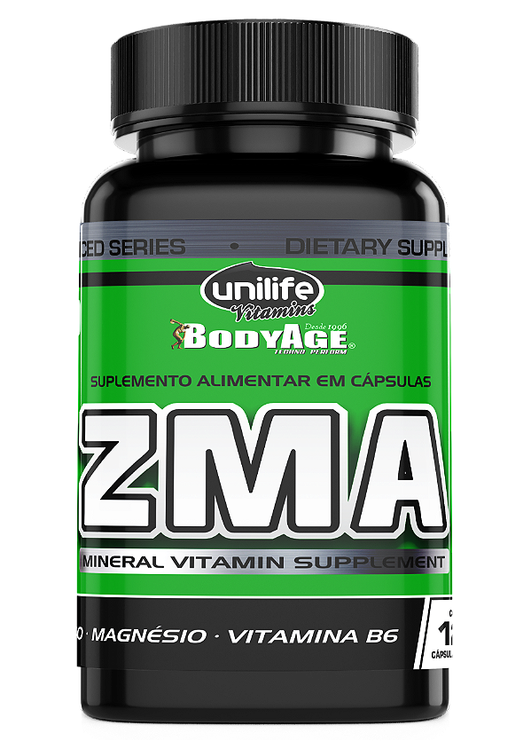 ZMA - Zinco, Magnésio e Vitamina B6 em cápsulas 600 mg | Unilife