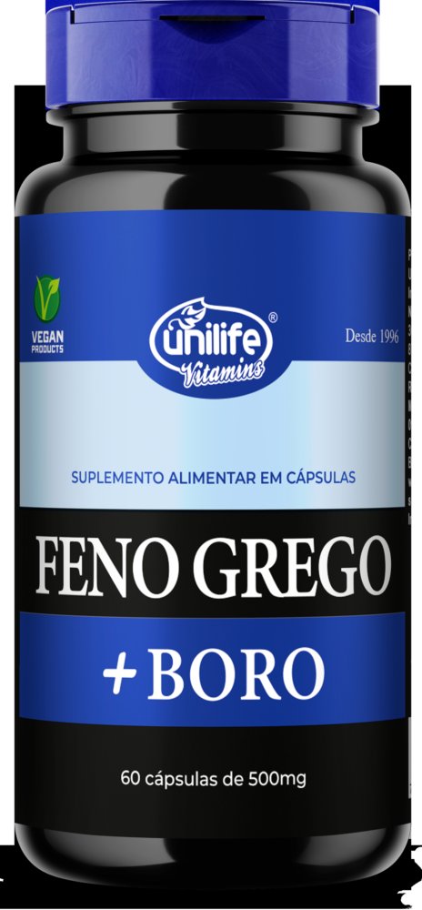Feno Grego + Boro em cápsulas 500 mg | Unilife