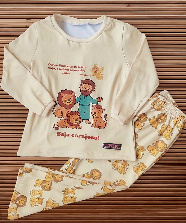 Pijama Infantil Cristão (Daniel na cova dos leões)