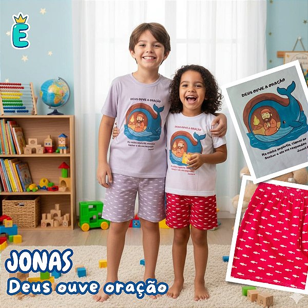 Pijama infantil Cristão - curto (Jonas)