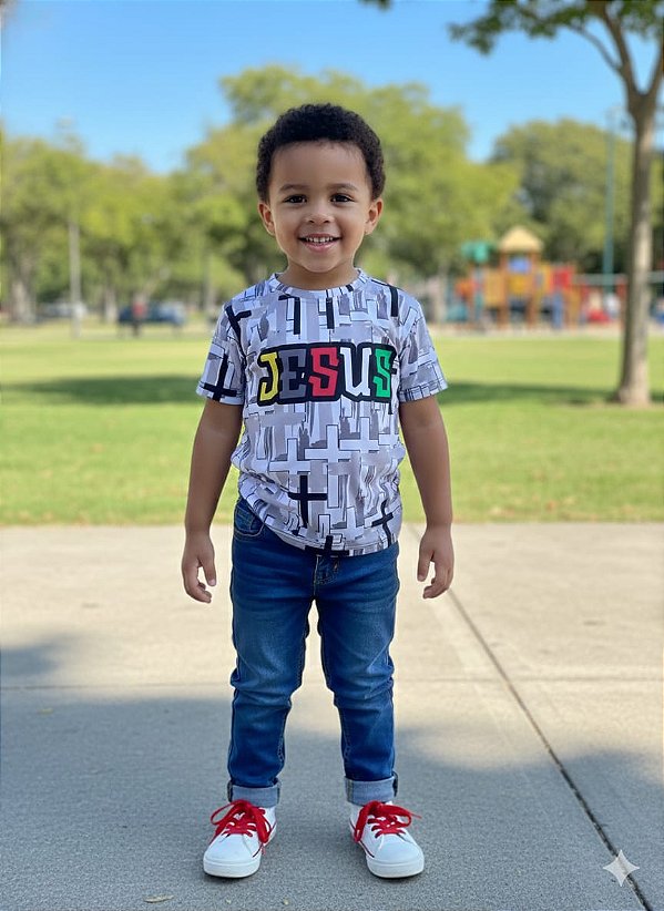 Camisa infantil Cruz - JESUS