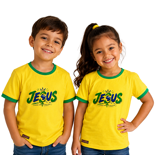 Camisa Brasil Jesus Infantil