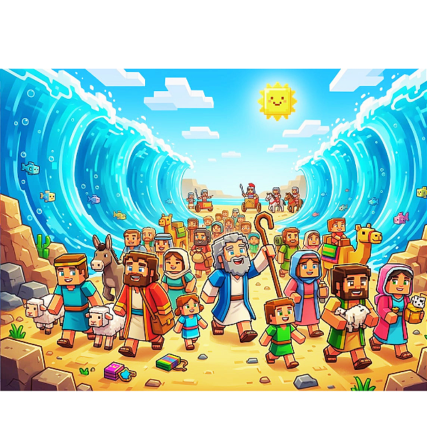 Quebra-cabeça - Moisés e o mar MINE - 60 Pç