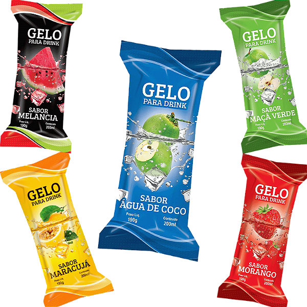 Saco BOPP Pérola 9,5x21 - KIT 5 PCTS / 5 SABORES - 1000 UNID.