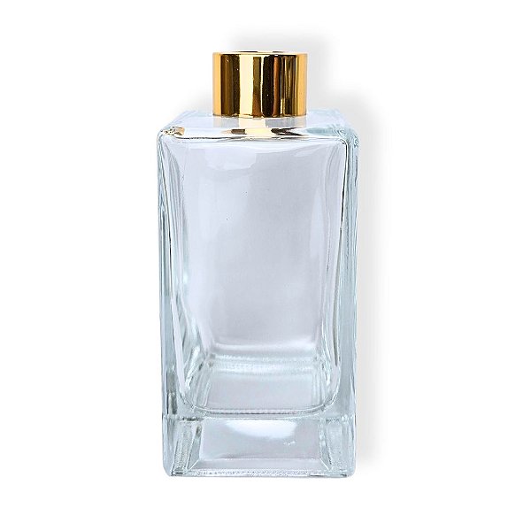 Frasco de vidro para difusor - 200ml (Tampa Dourada)