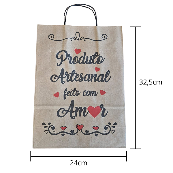 Sacola com estampa G 24cm x 10,5cm x 33cm