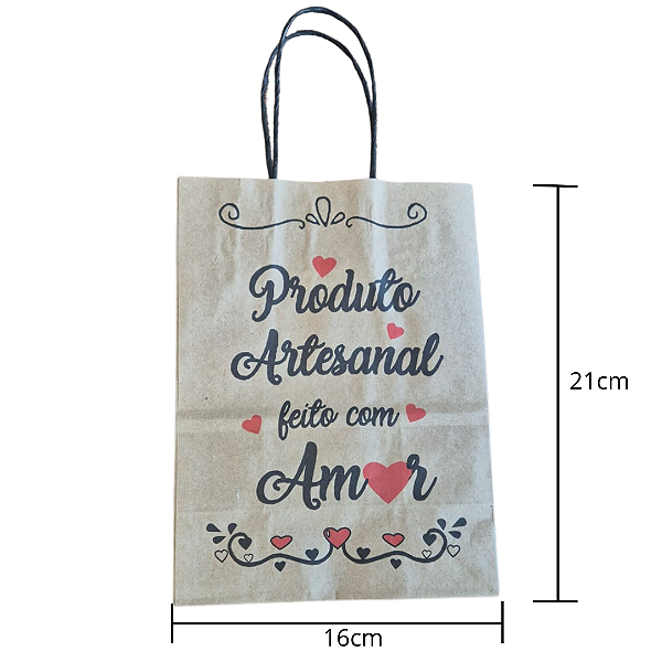 Sacola com estampa P 16cm x 9cm x 21,5cm