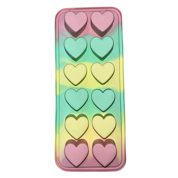 MOLDE FORMA DE SILICONE CORAÇÃO 12 CAV  25 X 10,7 CM
