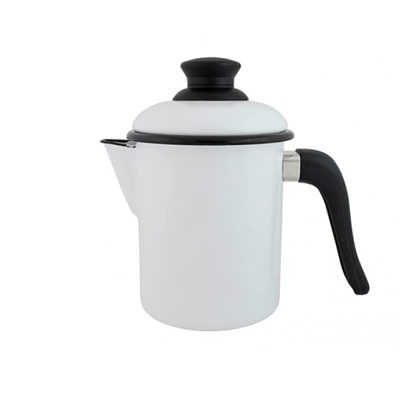 Leiteira Esmaltada 900ml c/ tampa Branco