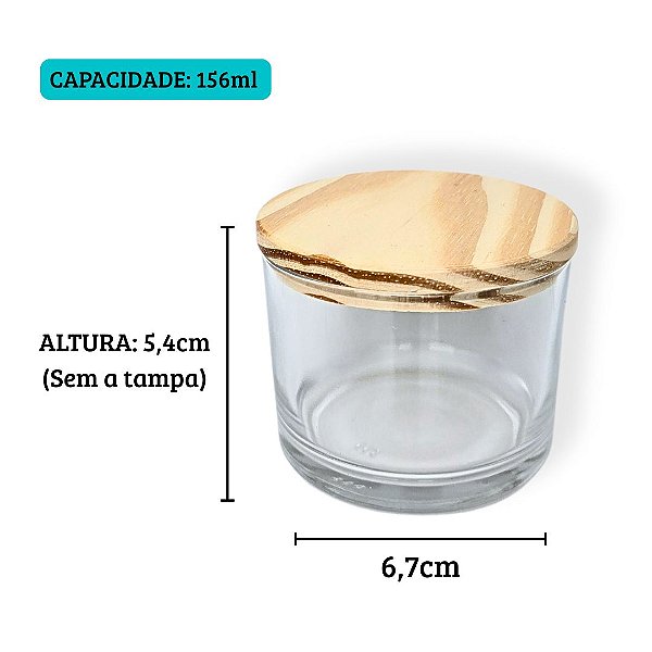 Pote de vidro para vela - 156ml