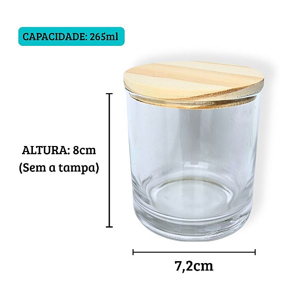 Pote de vidro para vela - 265ml