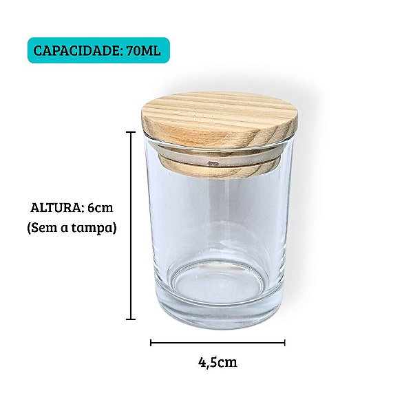 Copo de vidro para vela - 70ml