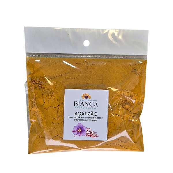 Açafrão em pó para uso em sabonetes e cosméticos artesanais - 50g