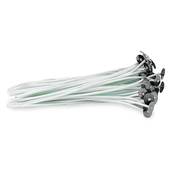 Kit de 10 Pavios com Ilhós para velas artesanais 17cm -1,5mm