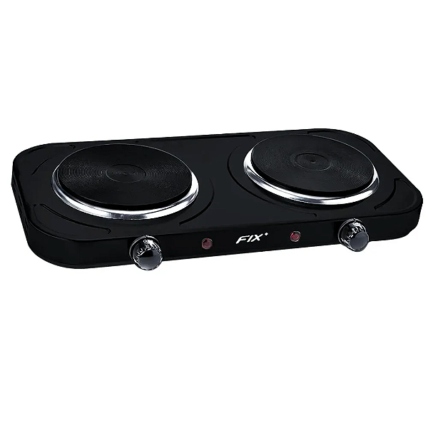 FOGAO ELETRICO PORTATIL 2 BOCAS DISCO 220v PRETO