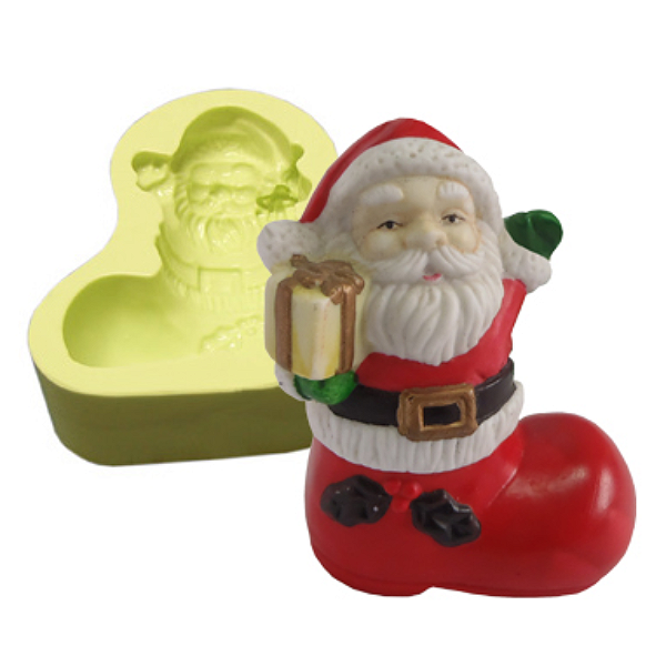 Molde de silicone Papai Noel na Bota