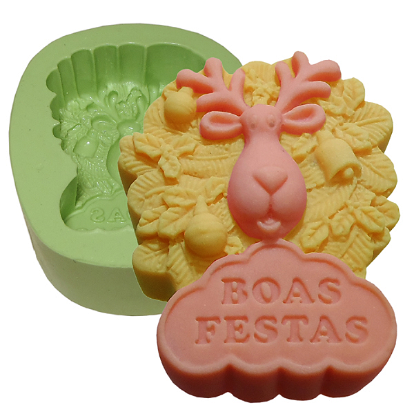 Molde de silicone Rena Boas Festas