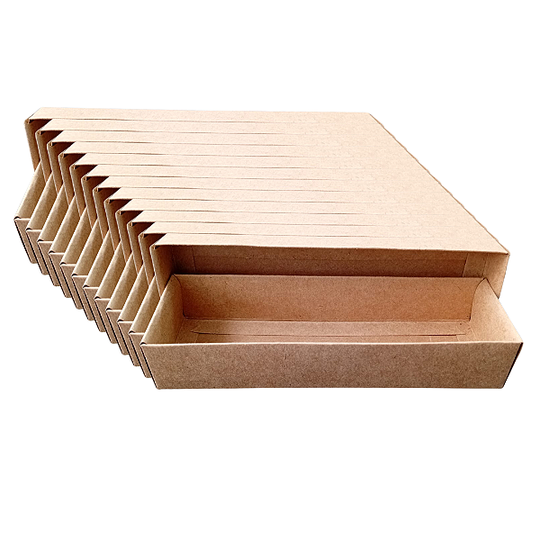 Embalagem Caixa Kraft com tampa grande 19cm X6cm X3,5cm - 10 unidades