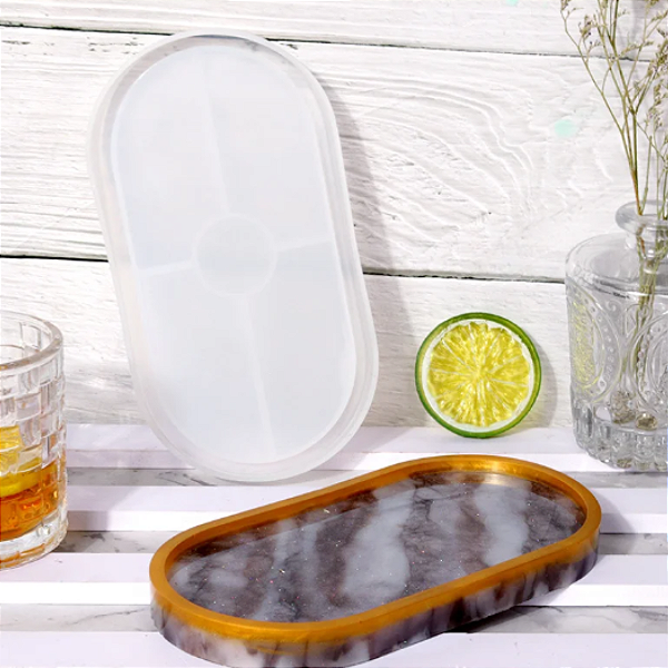 Forma de Silicone Molde Bandeja Oval