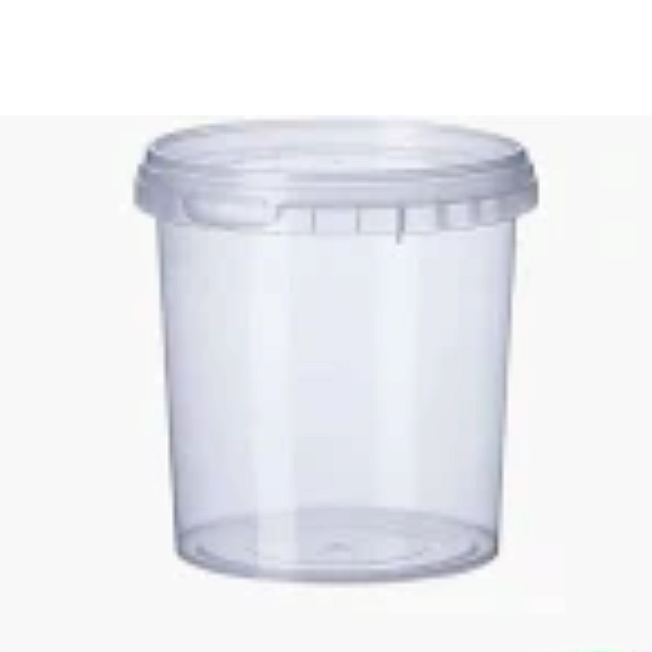 Pote de plástico baldinho redondo c tampa 220ml