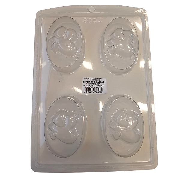 Molde de acetato - Oval 3 corações
