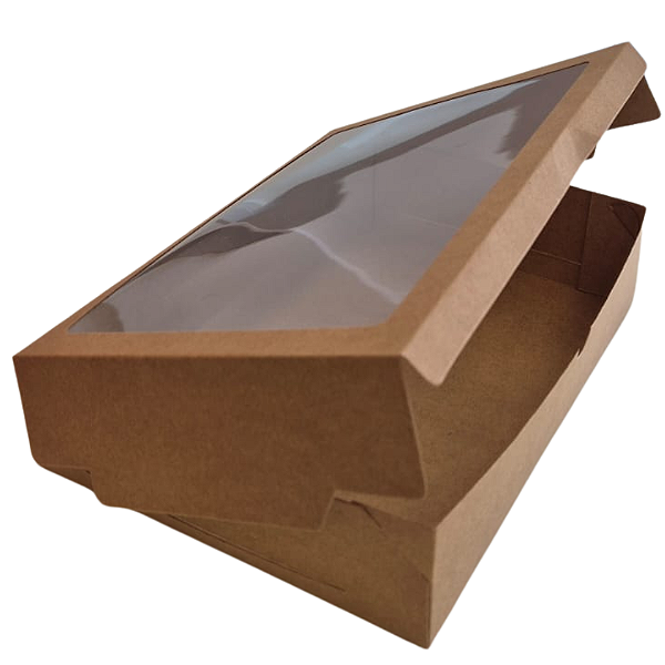 Caixa kraft c/ visor (19x24,5x6) Pcte c/ 5un