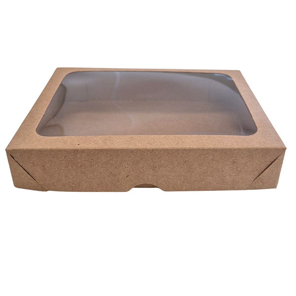 Caixa ret kraft c/ visor (16x20x3,5) Pcte c/ 10un