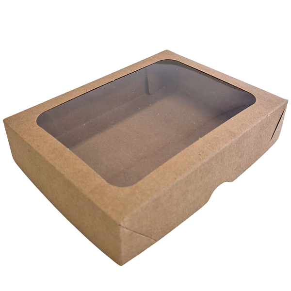 Caixa ret kraft c/ visor (11,5x17x3,5) Pcte c/ 10un