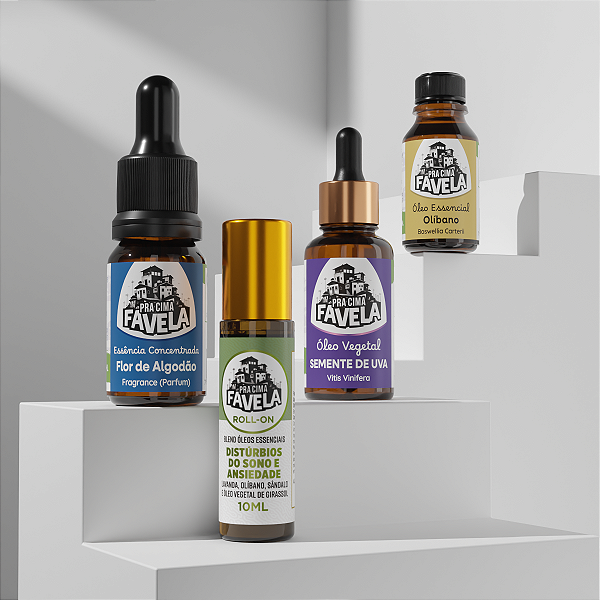Kit Essência Completa de Óleo Essencial, Vegetal, Essência e Blend - PRA CIMA FAVELA