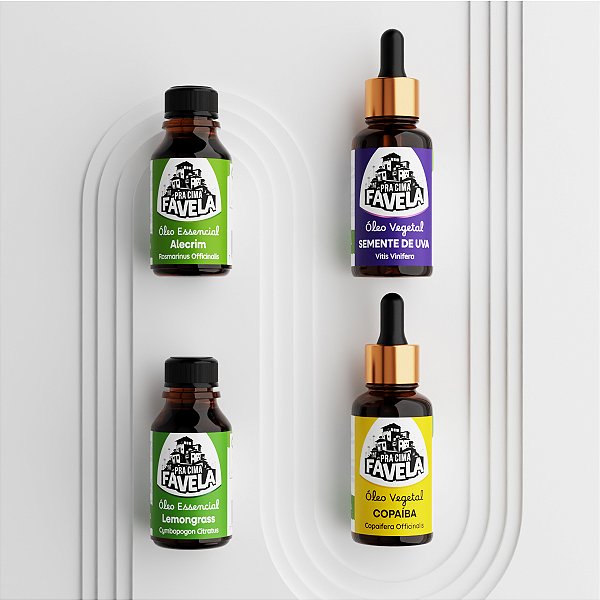 Kit Massagem Linfática de Óleos Essenciais e Vegetais - PRA CIMA FAVELA