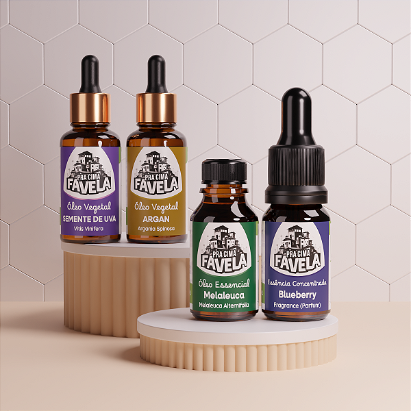 Kit Ritual de Beleza de Óleos Essenciais, Vegetais e Essência - PRA CIMA FAVELA