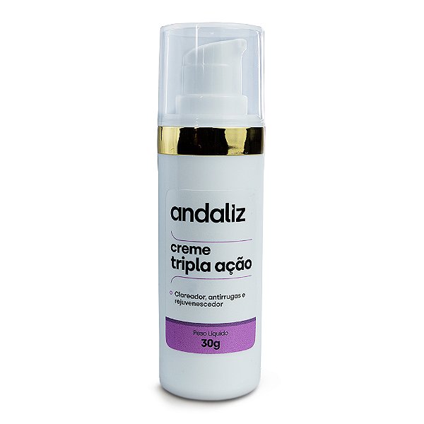 Creme Tripla Ação (Clareador, Antirrugas e Anti-idade) 30g - Andaliz