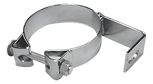 Abraçadeira Com Suporte Coxim 4,5 Polegadas Cromada Escape