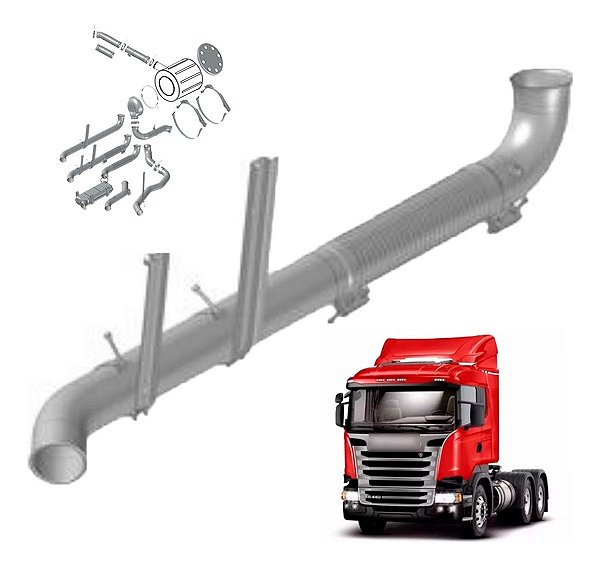 Tubo Cano Flexível Escape Scania P/g/r Highline 2012/2018 E5